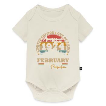 Février 1974 Vintage Cadeau D’anniversaire 50 Ans - Body à manches courtes Premium Bébé - blanc cassé - Devant