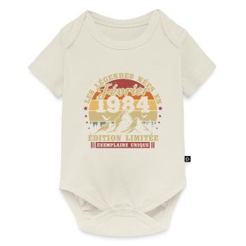 Vintage février 1984 rétro cadeau d anniversaire - Body à manches courtes Premium Bébé - blanc cassé - Devant