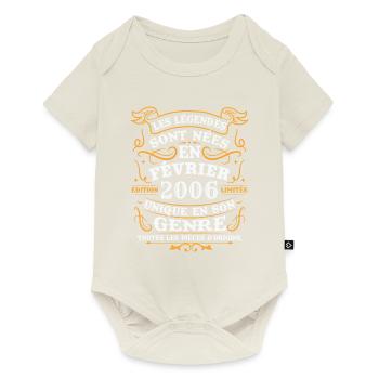 Vintage février 2006 cadeau anniversaire rétro - Body à manches courtes Premium Bébé - blanc cassé - Devant