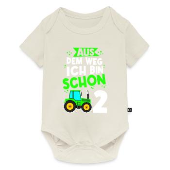 Aus Dem Weg Ich Bin Schon 2 Traktor Geburstag Gesc - Baby Premium Kurzarmbody - Naturweiß - Vorne