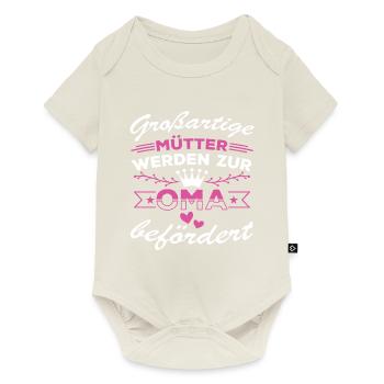 Großartige Mütter werden zur Oma befördert - Baby Premium Kurzarmbody - Naturweiß - Vorne