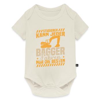 Studieren kann jeder bagger fahren nur die besten - Baby Premium Kurzarmbody - Naturweiß - Vorne