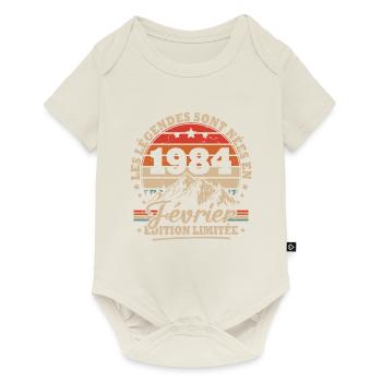 Vintage Birthday Gift Born in February 1984 - Baby Premium short-sleeve bodysuit - off white - Front