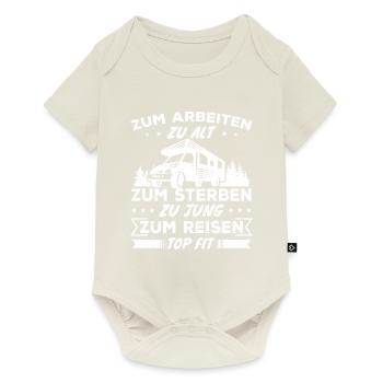 Zum reisen topfit - Geschenk Reisende - Baby Premium Kurzarmbody - Naturweiß - Vorne