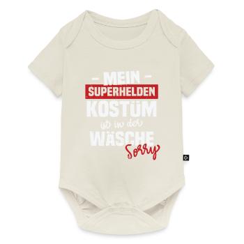 Mon costume de super-héros est dans la blanchisserie Désolé - Body à manches courtes Premium Bébé - blanc cassé - Devant