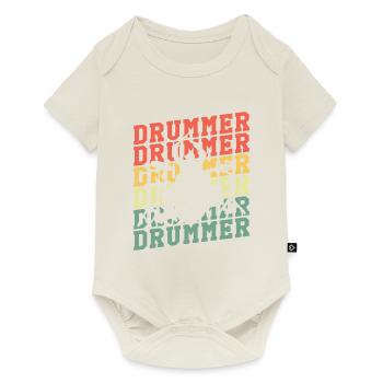 Cadeau de batteur Vintage - Body à manches courtes Premium Bébé - blanc cassé - Devant