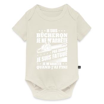 Je suis bûcheron - Body à manches courtes Premium Bébé - blanc cassé - Devant