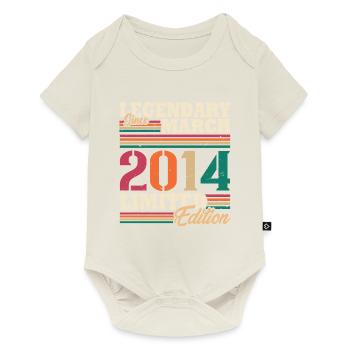 Vintage 2014 Mars Cadeau Anniversaire Rétro - Body à manches courtes Premium Bébé - blanc cassé - Devant