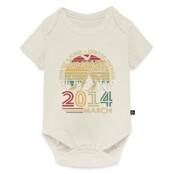 Vintage Mars 2014 Rétro Cadeau Anniversaire - Body à manches courtes Premium Bébé - blanc cassé - Devant