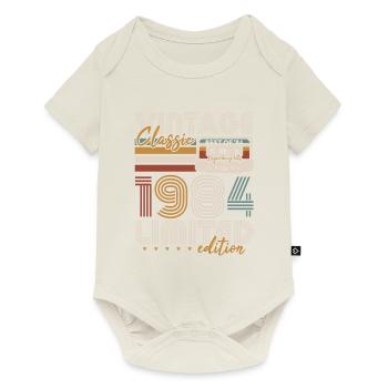 Vintage 1984 Geburtstagsgeschenk Jahrgang Retro - Baby Premium Kurzarmbody - Naturweiß - Vorne