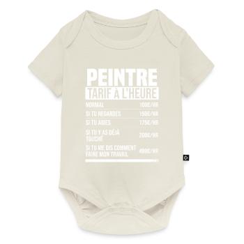 Peintre tarif à l'heure idée cadeau humour - Body à manches courtes Premium Bébé - blanc cassé - Devant