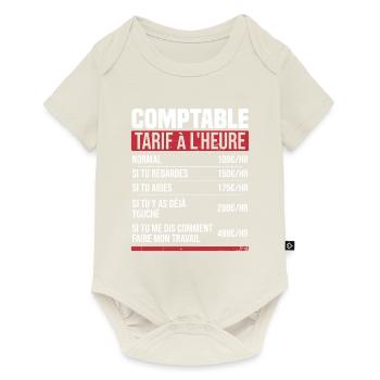 Comptable tarif à l'heure idée cadeau humour - Body à manches courtes Premium Bébé - blanc cassé - Devant