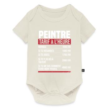 Peintre tarif à l'heure idée cadeau humour - Body à manches courtes Premium Bébé - blanc cassé - Devant