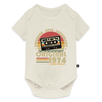 Original 1974 Vintage anniversaire rétro cadeau - Body à manches courtes Premium Bébé - blanc cassé - Devant