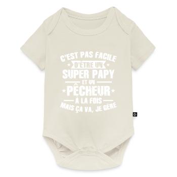 Super Papy et Pêcheur - Body à manches courtes Premium Bébé - blanc cassé - Devant