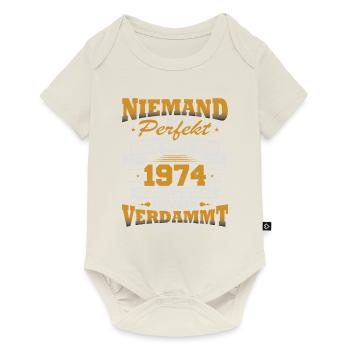 1974 Année de naissance Cadeau d'anniversaire Né Rétro - Body à manches courtes Premium Bébé - blanc cassé - Devant