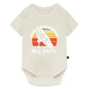 Wenn das Eis mich ruft, muss ich Hockey verlassen - Baby Premium Kurzarmbody - Naturweiß - Vorne