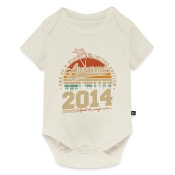 Jahrgang 2014 Vintage Geburtstag Geschenk Retro - Baby Premium Kurzarmbody - Naturweiß - Vorne
