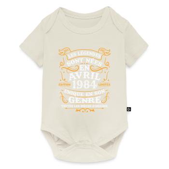 Vintage April 1984 Retro Anniversary Gift - Baby Premium short-sleeve bodysuit - off white - Front