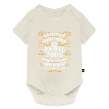 Vintage Avril 2006 Cadeau Anniversaire Rétro - Body à manches courtes Premium Bébé - blanc cassé - Devant