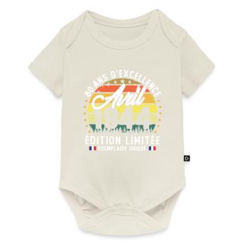 Avril 1944 Vintage Cadeau Anniversaire 80 Ans - Body à manches courtes Premium Bébé - blanc cassé - Devant
