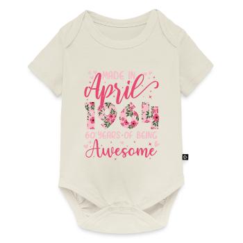 Avril 1964 Cadeau Anniversaire 60 Ans Pour Femme - Body à manches courtes Premium Bébé - blanc cassé - Devant
