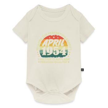 Vintage April 1954 Gift Birthday 70 Years - Baby Premium short-sleeve bodysuit - off white - Front