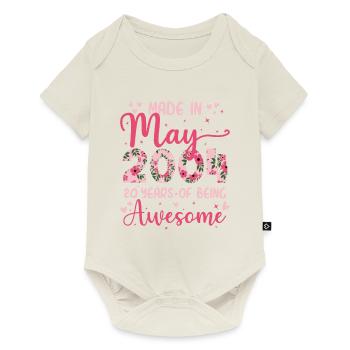 Mai 2004 Cadeau Anniversaire 20 Ans Pour Filles - Body à manches courtes Premium Bébé - blanc cassé - Devant