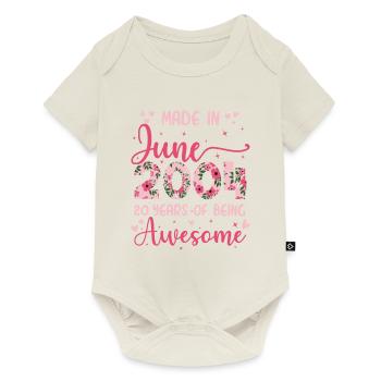 Juin 2004 Cadeau Anniversaire 20 Ans Pour Femme - Body à manches courtes Premium Bébé - blanc cassé - Devant