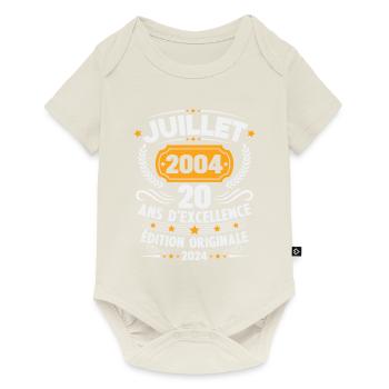 Vintage Juillet 2004 Cadeau D'anniversaire 20 Ans - Body à manches courtes Premium Bébé - blanc cassé - Devant