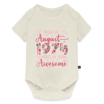 Août 1974 Cadeau Anniversaire 50 Ans Pour Femme - Body à manches courtes Premium Bébé - blanc cassé - Devant