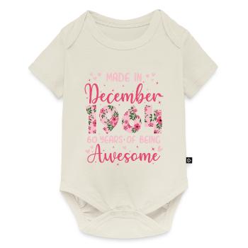 Décembre 1964 Anniversaire 60 Ans Pour Femmes - Body à manches courtes Premium Bébé - blanc cassé - Devant