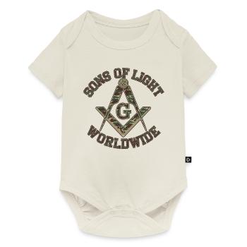 Sons Of Light Mason Masonic Camo Freemason - Baby Premium short-sleeve bodysuit - off white - Front