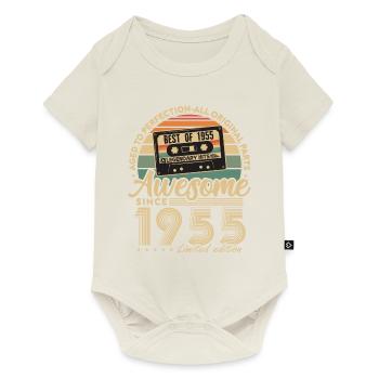 Cadeau d’anniversaire vintage 1955 Né en 1955 - Body à manches courtes Premium Bébé - blanc cassé - Devant