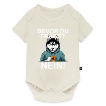 Avant de demander à No Funny Husky - Body à manches courtes Premium Bébé - blanc cassé - Devant