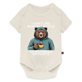 Funny Bear Grizzly - Baby Premium short-sleeve bodysuit - off white - Front