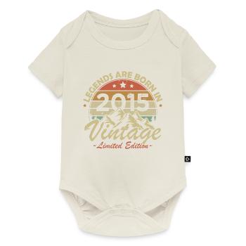 Les Légendes Sont Nées En 2015 Vintage Cadeau - Body à manches courtes Premium Bébé - blanc cassé - Devant