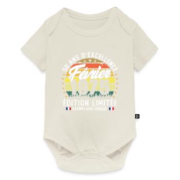 February 1975 Vintage 50 Year Anniversary Gift - Baby Premium short-sleeve bodysuit - off white - Front