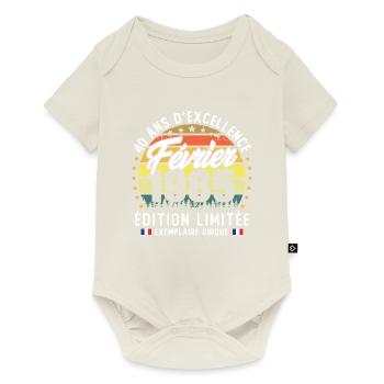 Février 1985 Vintage Cadeau Anniversaire 40 Ans - Body à manches courtes Premium Bébé - blanc cassé - Devant