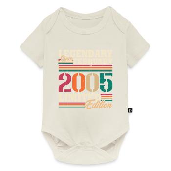 Jahrgang 2005 Februar Retro Geburtstagsgeschenk - Baby Premium Kurzarmbody - Naturweiß - Vorne