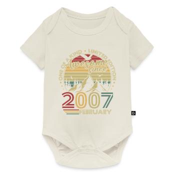 Vintage February 2007 Retro Birthday Gift - Baby Premium short-sleeve bodysuit - off white - Front