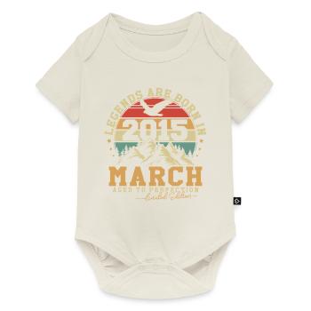 Mars 2015 Vintage Anniversaire 2015 Cadeau - Body à manches courtes Premium Bébé - blanc cassé - Devant