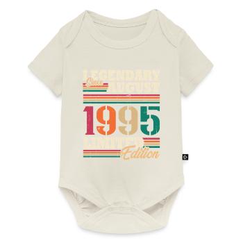 Vintage 1995 Août Cadeau Anniversaire Rétro - Body à manches courtes Premium Bébé - blanc cassé - Devant
