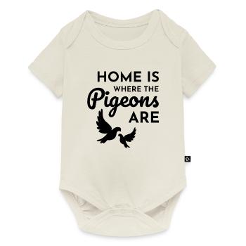 Pigeon Racing Lover Breeder Fancier Breeding Funny - Baby Premium short-sleeve bodysuit - off white - Front