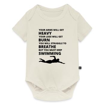 Équipe de natation Nageur Nageur Athlète drôle - Body à manches courtes Premium Bébé - blanc cassé - Devant