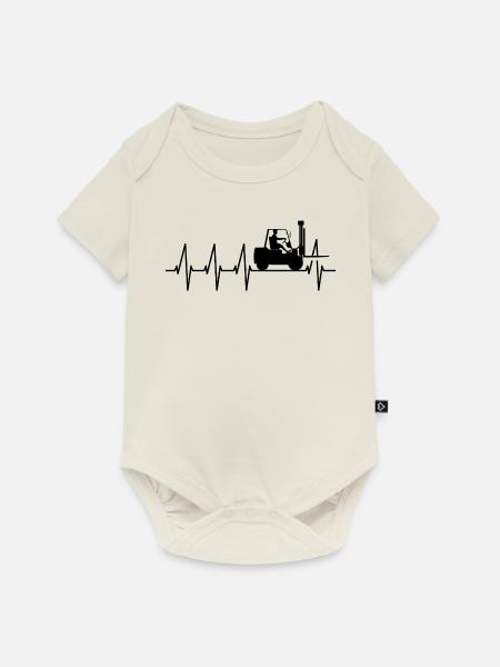 Gabelstapler Staplerfahrer - Baby Premium Kurzarmbody - Naturweiß