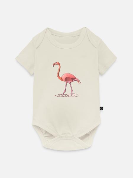 Flamingo - Baby Premium Kurzarmbody - Naturweiß
