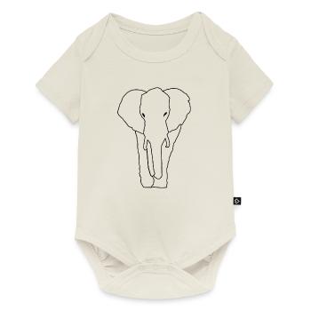 elephant line art - Baby Premium short-sleeve bodysuit - off white - Front