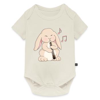 Cute Kawaii Oboe Rabbit - Baby Premium short-sleeve bodysuit - off white - Front