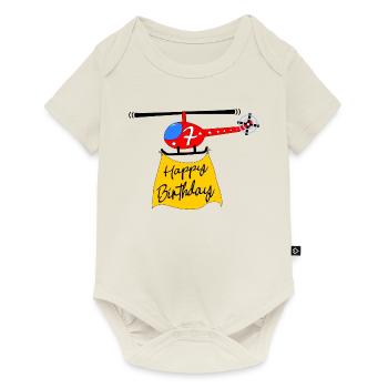 Helicopter Happy Birthday 7 - Baby Premium short-sleeve bodysuit - off white - Front
